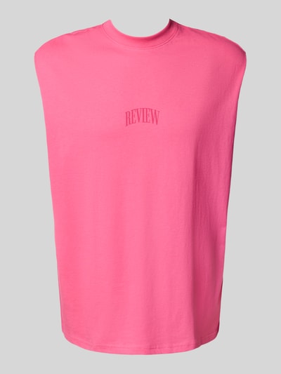 REVIEW Tanktop mit Label-Print Pink 2