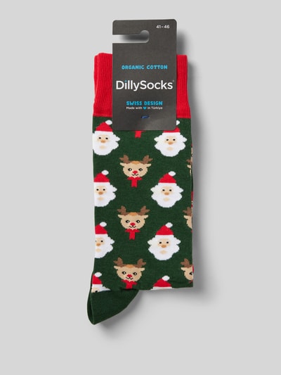 DillySocks Socken mit Motiv-Stitching Modell 'Rudolph in the Forest' Black 3