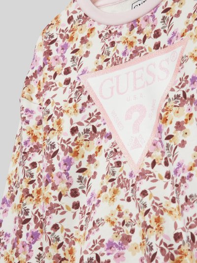 Guess Bluza z nadrukiem z logo Écru 2