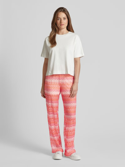 Vero Moda Stoffen broek met all-over motief, model 'DICTE' Lichtrood - 1