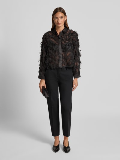 Selected Femme Regular Fit Hemdbluse in semitransparenter Optik Modell 'MYLINE' Black 1