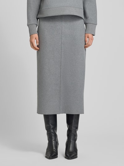 OPUS Spódnica midi z dodatkiem wiskozy model ‘Rudila’ Jasnoszary 4