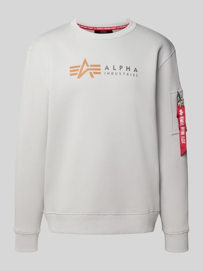 Alpha Industries Sweatshirt mit Label-Print Hellgrau 2