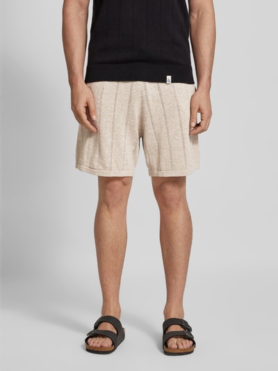 Colours & Sons Regular Fit Shorts mit Lochmuster Beige 4