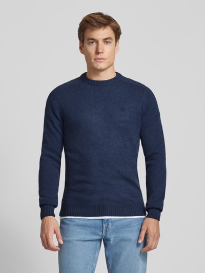 MCNEAL Wollpullover mit Label-Stitching Dunkelblau Melange 4