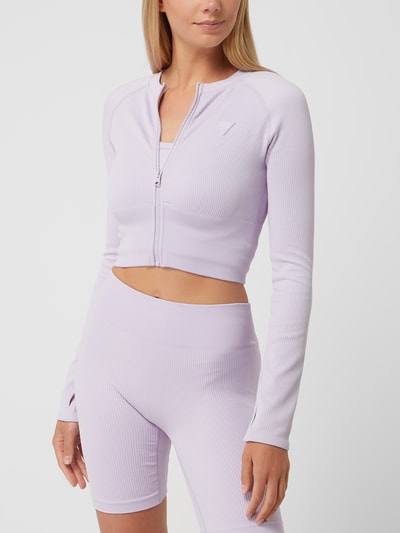 Guess Activewear Cropped Sweatjacke aus Jersey  Lila 4