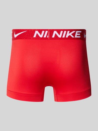 Produktfoto, Trunks mit elastischem Bund im 3er-Pack von Nike in Rot, glatte Textur, körpernahe Passform, elastischer Bund, Rückansicht