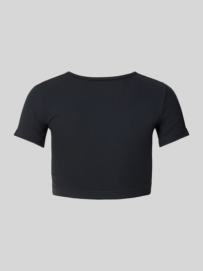 ORGANIC BASICS Cropped T-Shirt mit Rundhalsausschnitt Black 3