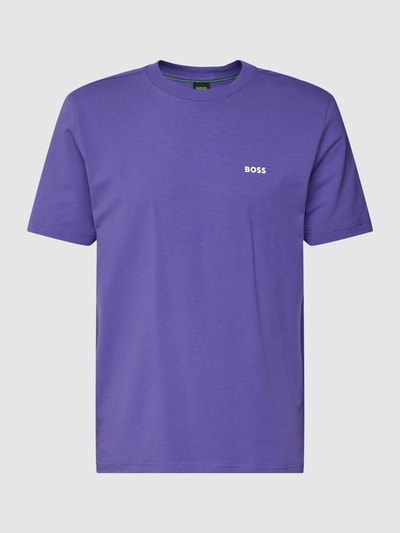 BOSS Green T-shirt met labelprint Lila - 2