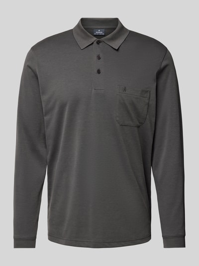 RAGMAN Regular fit poloshirt met borstzak Antraciet - 2