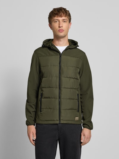 Blend Softshell-jack met doorgestikte naden, model 'EVIAN' Olijfgroen - 4