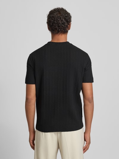 Emporio Armani T-Shirt mit geripptem Rundhalsausschnitt Black 5