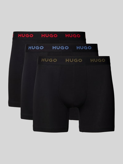 HUGO Boxershorts mit elastischem Logo-Bund im 3er-Pack Black 1