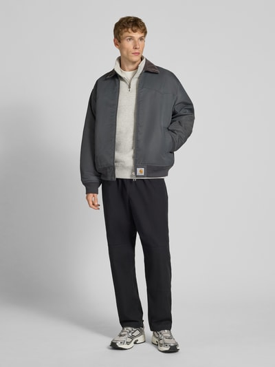 Superdry Sweatshirt mit Troyer-Kragen und Logo-Stitching Hellgrau 1