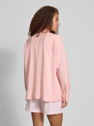 Review Regular fit overhemdblouse met linnen Roze - 5
