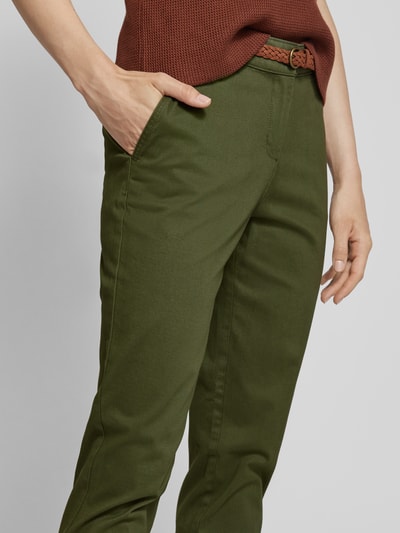 Christian Berg Woman Tapered fit chino met riem Olijfgroen - 3