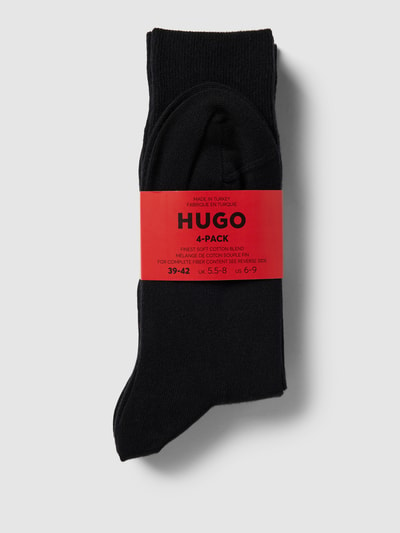 HUGO Socken mit gerippten Abschlüssen im 4er-Pack Black 3