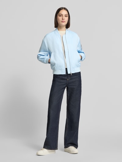 s.Oliver RED LABEL Regular Fit Bomberjacke mit College-Kragen Hellblau 1