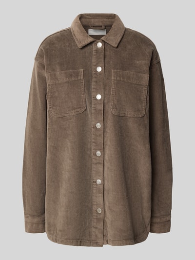 Noisy May Regular fit overhemdblouse van corduroy met borstzakken, model 'ALVA' Middenbruin - 2