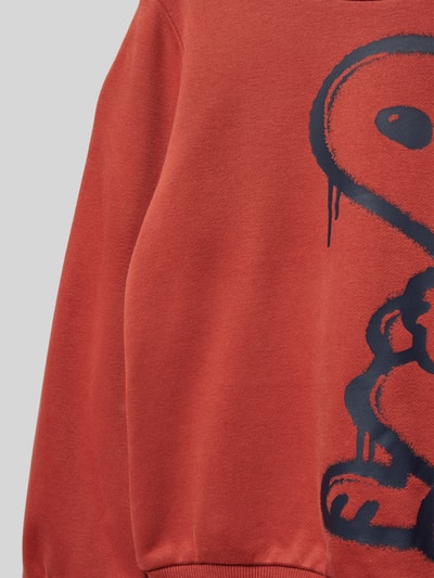 s.Oliver RED LABEL Sweatshirt mit Motiv-Print Rostrot 2