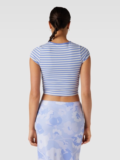 Review Crop Top mit Streifenmuster Violett 5