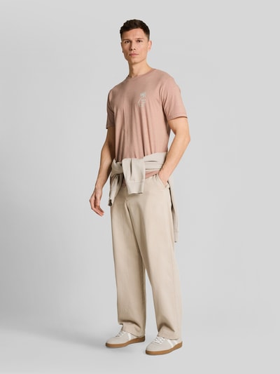 Tom Tailor Denim Regular Fit T-Shirt aus reiner Baumwolle Orange 1