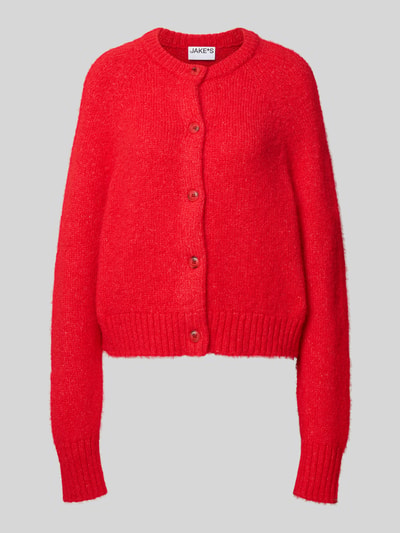 Jake*s Casual Regular Fit Strickjacke mit Woll-Anteil Kirsche 2