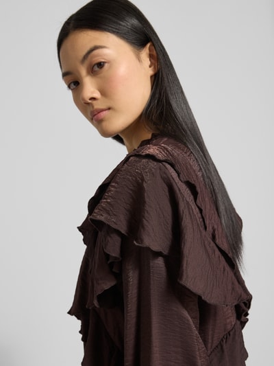 VERO MODA Knielanges Kleid aus Viskose-Mix Modell 'LIZZI' Schoko 3