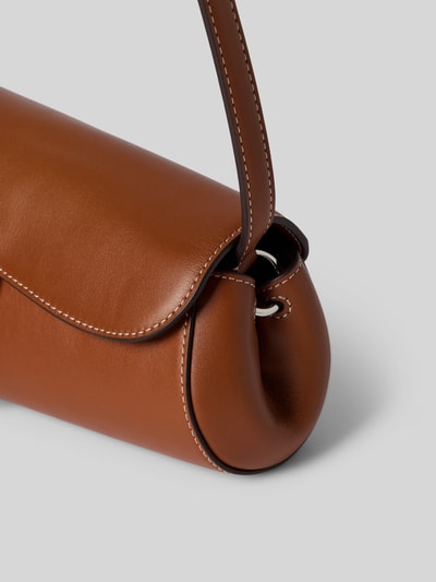 Lauren Ralph Lauren Handtas van echt runderleer met logo-applicatie Cognac - 3