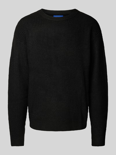 Jack & Jones Strickpullover mit Strukturmuster Modell 'OLLIE' Black 2