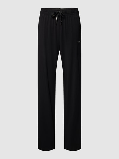 BOSS Black Women Regular fit pyjamabroek met labelprint Zwart - 1