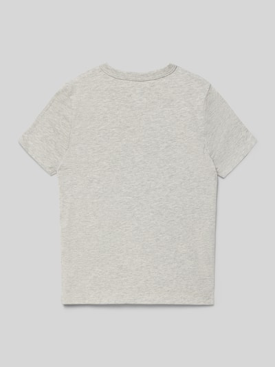 Produktfoto, Regular Fit T-Shirt mit Logo-Print von GAP, dziecięcy t-shirt z bawełny, krój regular fit, okrągły dekolt, długość tyłu w rozmiarze 116: 45 cm, szary melanż, gładka faktura