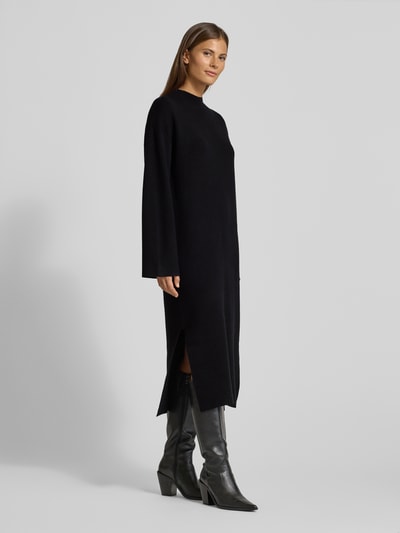 YAS Midikleid mit geripptem Stehkragen Modell 'ELMA' Black 1
