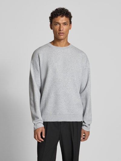 Jack & Jones Premium Strickpullover mit Rundhalsausschnitt Modell 'BRADFORT' Hellgrau Melange 4