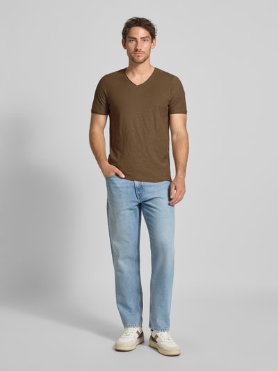 MCNEAL T-shirt z dekoltem w serek Średniobrązowy 1