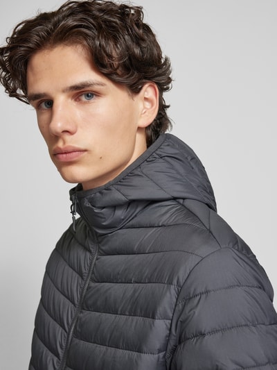 Jack & Jones Gewatteerd jack met capuchon, model 'ESTATE' Antraciet - 3