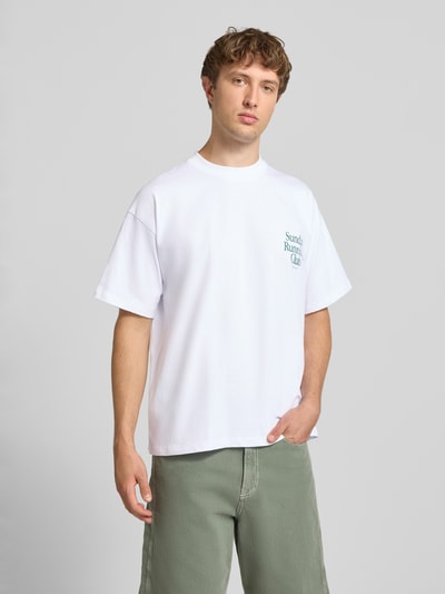 ANOTHER COTTON LAB T-shirt z nadrukiem i okrągłym dekoltem Biały 4