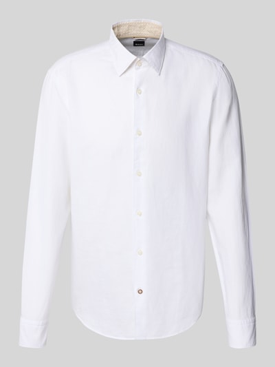 BOSS Casual Fit Business-Hemd mit Knopfleiste Weiss 2