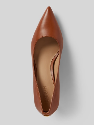 Lauren Ralph Lauren Lederpumps mit Pfennigabsatz Modell 'ADRIENNE' Cognac 3