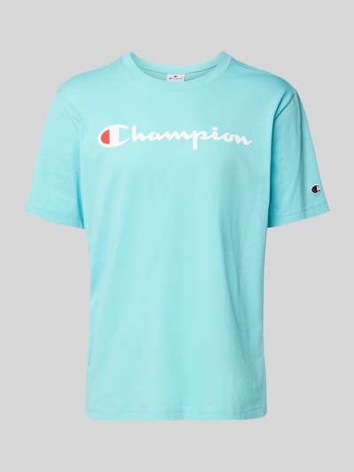 CHAMPION T-shirt met labelprint Aquablauw - 2