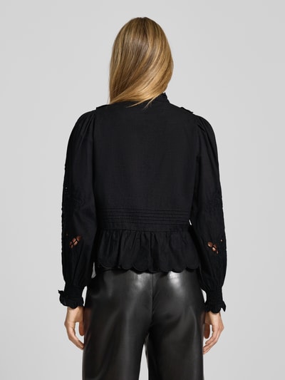 Neo Noir Blouse met lange mouwen en knoopsluiting Zwart - 5
