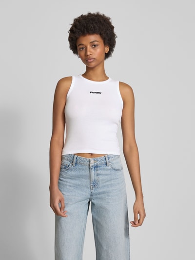 Review Tanktop mit Label-Stitching Weiss 4