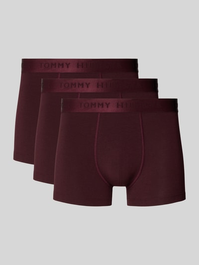 Tommy Hilfiger Trunks mit elastischem Logo-Bund im 3er-Pack Bordeaux 1