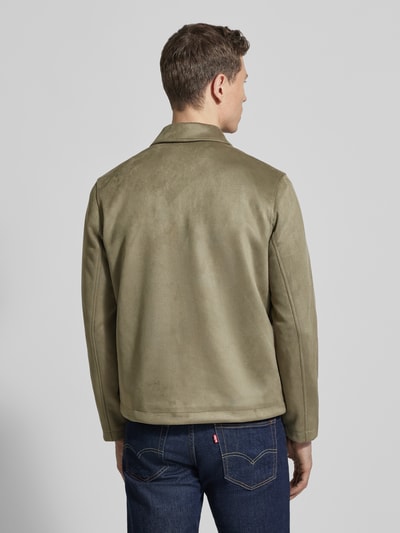 Tom Tailor Denim Kurtka w skórzanym wyglądzie, krój regular fit Oliwkowy 5