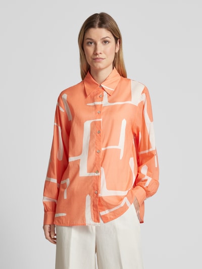 OPUS Blouse met all-over motief, model 'Fumine' Koraal - 4