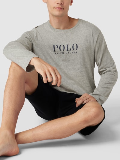 Polo Ralph Lauren Underwear Bluzka z długim rękawem i nadrukiem z logo model ‘LIQUID’ Średnioszary melanż 3