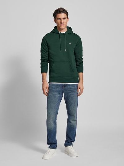 Gant Hoodie mit Label-Stitching Modell 'SHIELD' Dunkelgruen 1