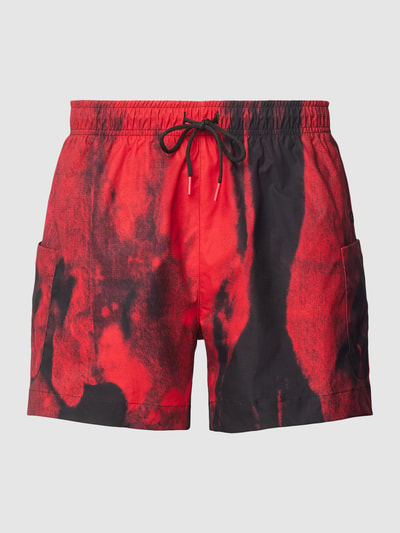 HUGO Badehose mit Label-Detail Modell 'MYST' Rot 1