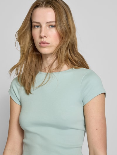 Review T-shirt z okrągłym dekoltem Błękitny 3