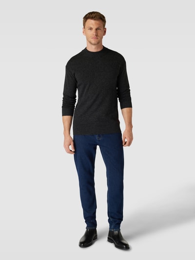 Scotch & Soda Sweter z dzianiny z efektem melanżu Antracytowy 1